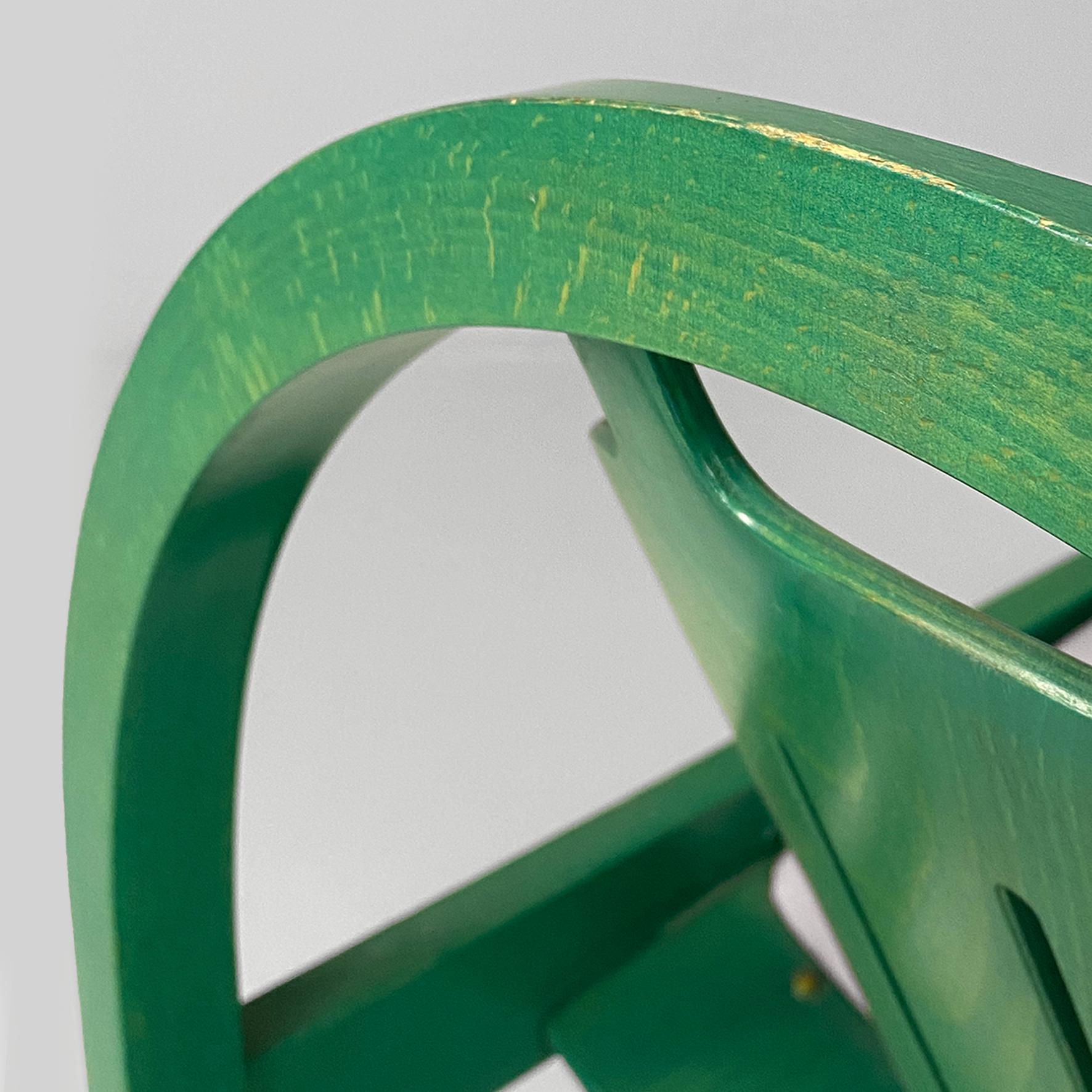 Poltrone moderne francesi Argos in pelle rosa e legno verde di Baumann, anni '70 in vendita 5