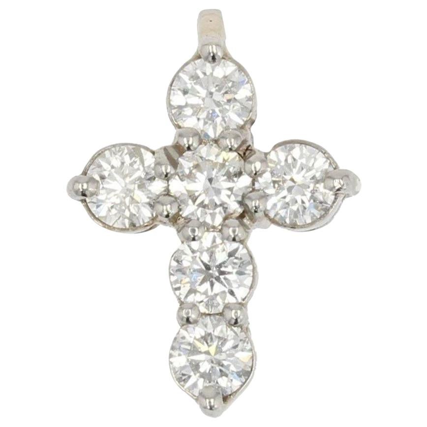 Antique Platinum Diamond Cross Pendant For Sale at 1stDibs