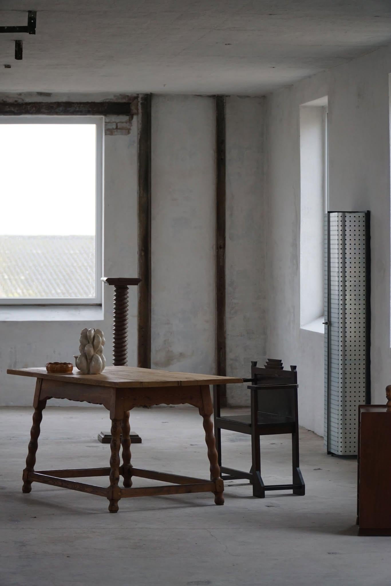 Escritorio / Mesa de Comedor Rectangular Moderna Francesa de Pino Macizo, Hecha a Mano, 1900 en venta 8