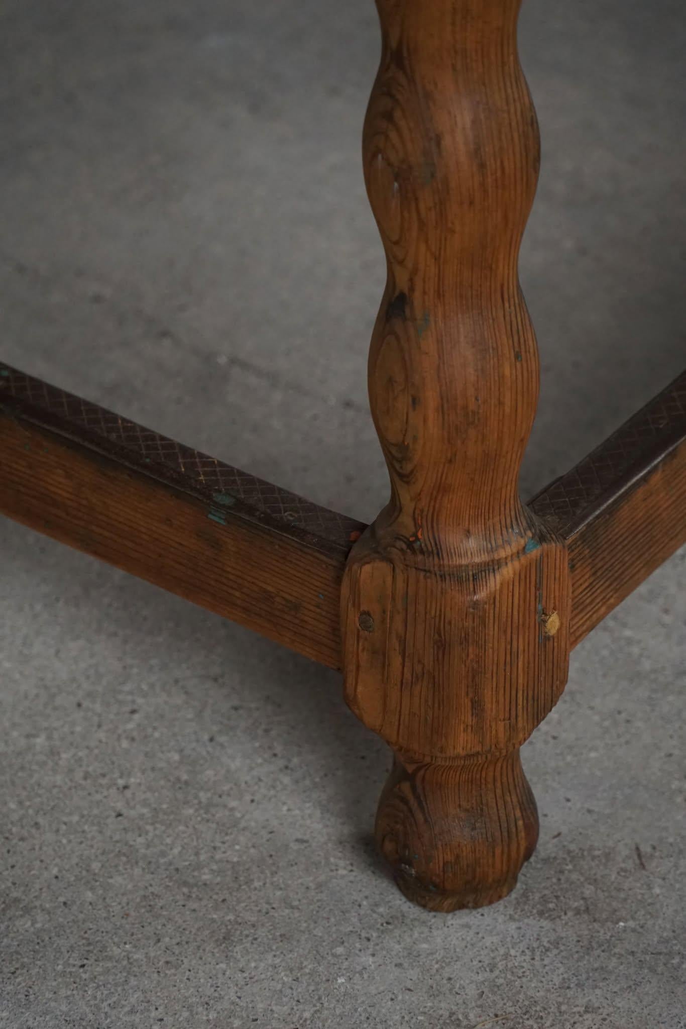 Escritorio / Mesa de Comedor Rectangular Moderna Francesa de Pino Macizo, Hecha a Mano, 1900 en venta 12