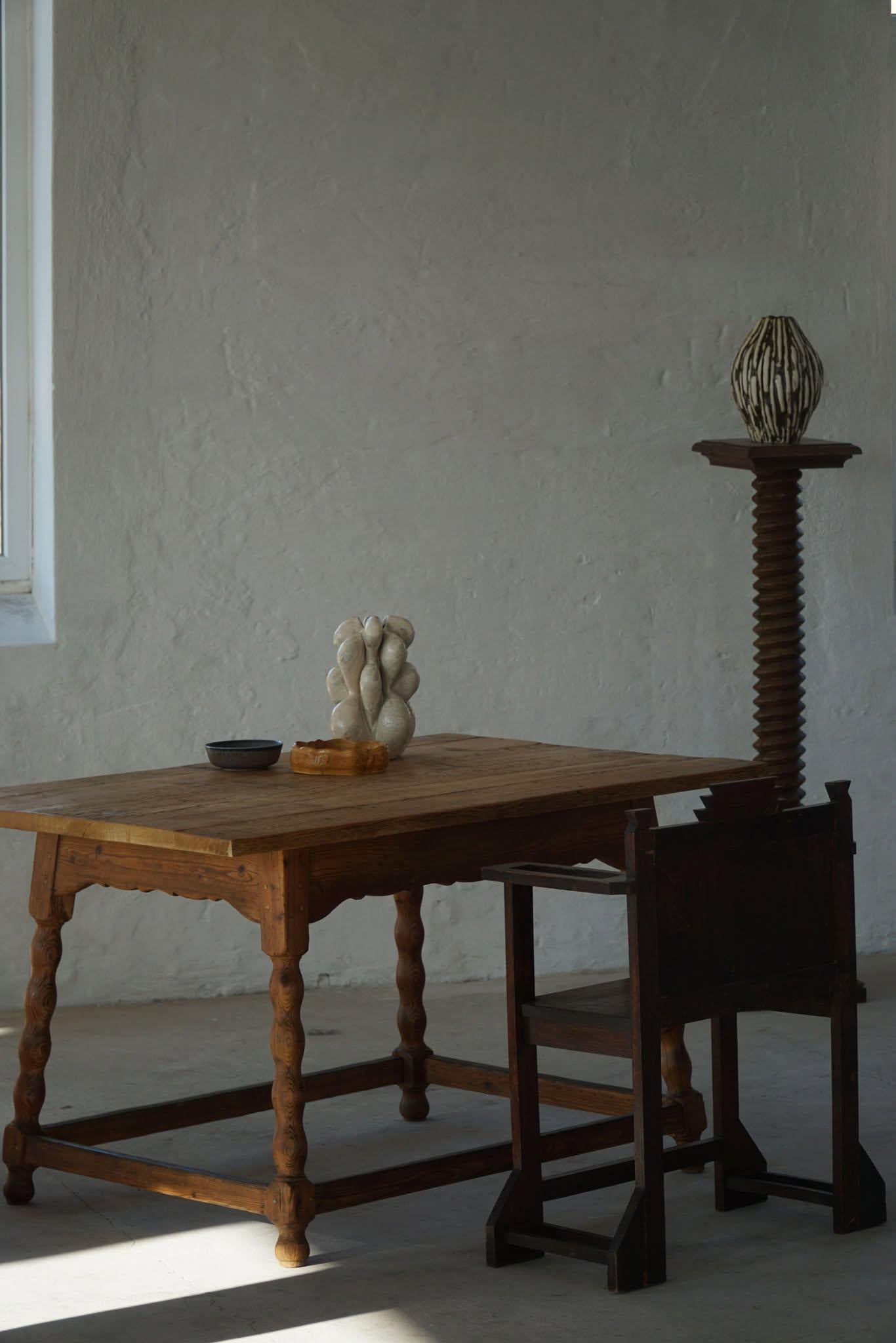 Escritorio / Mesa de Comedor Rectangular Moderna Francesa de Pino Macizo, Hecha a Mano, 1900 Hecho a mano en venta