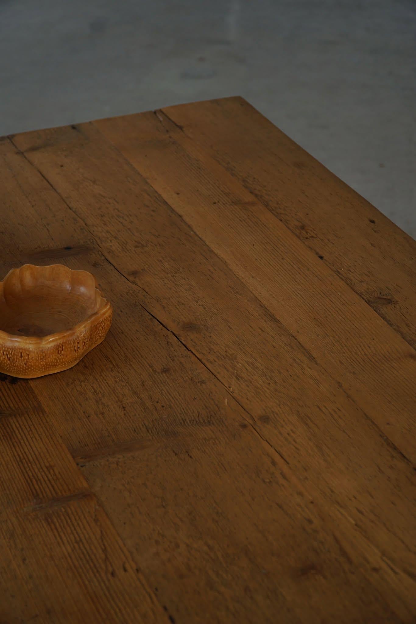 Escritorio / Mesa de Comedor Rectangular Moderna Francesa de Pino Macizo, Hecha a Mano, 1900 siglo XX en venta