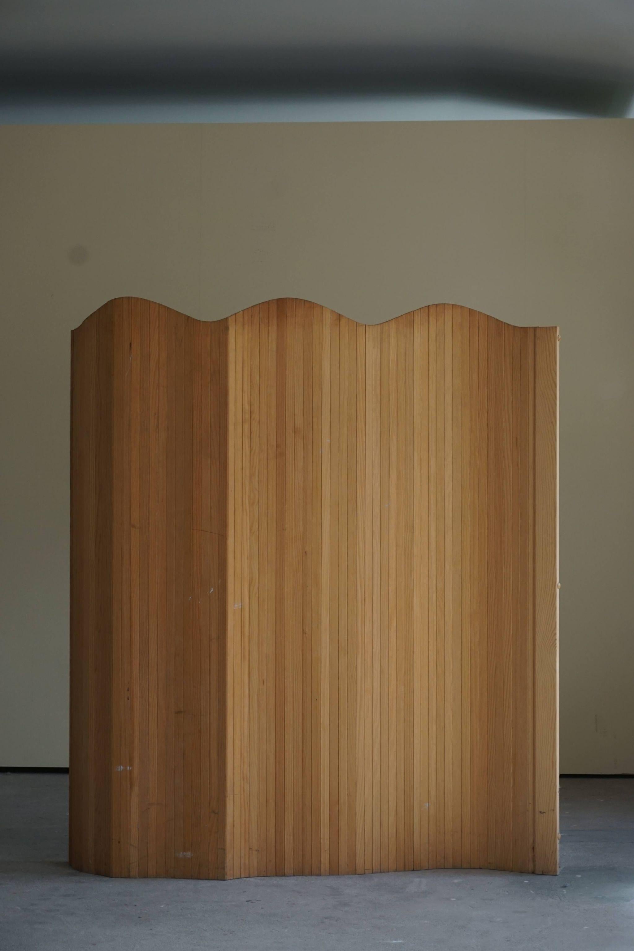 Mid-20th Century French Modern Room Divider in Patinated Oak, 1950s
