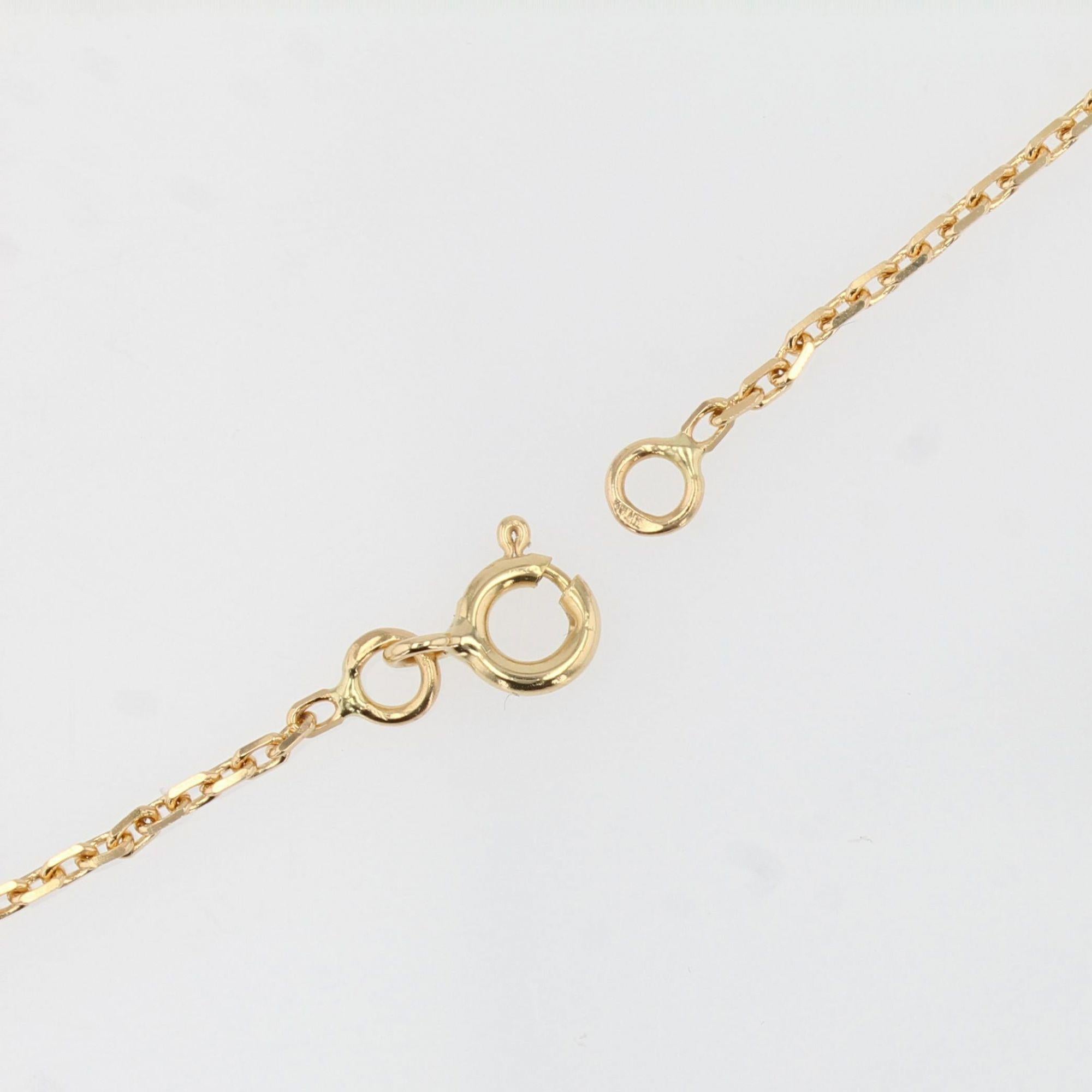 Pendentif et chaîne moderne français en or jaune 18 carats avec rubis et diamants en vente 6