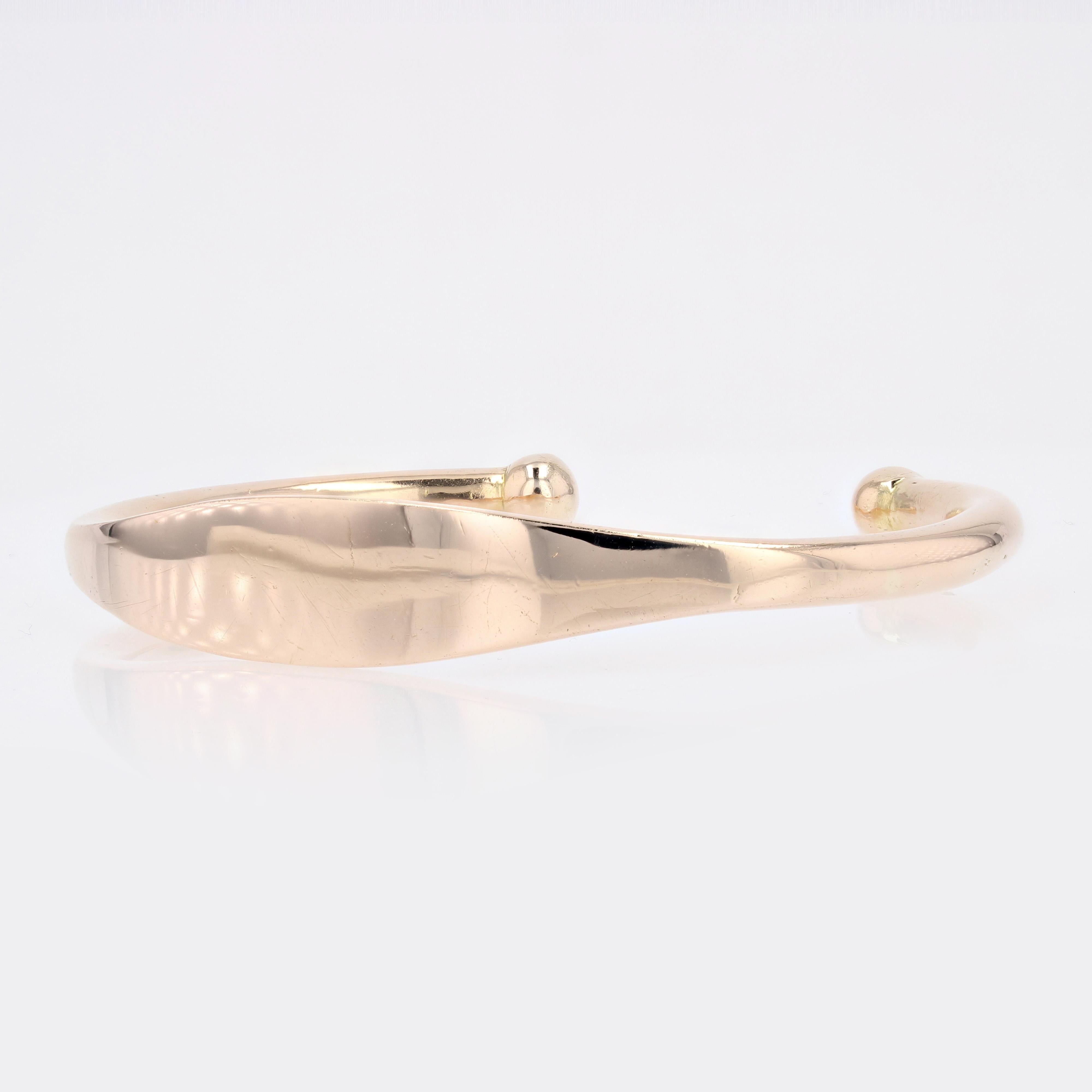 Französischer moderner zweiter Hand-Armreif aus 18 Karat Gelbgold (Moderne)
