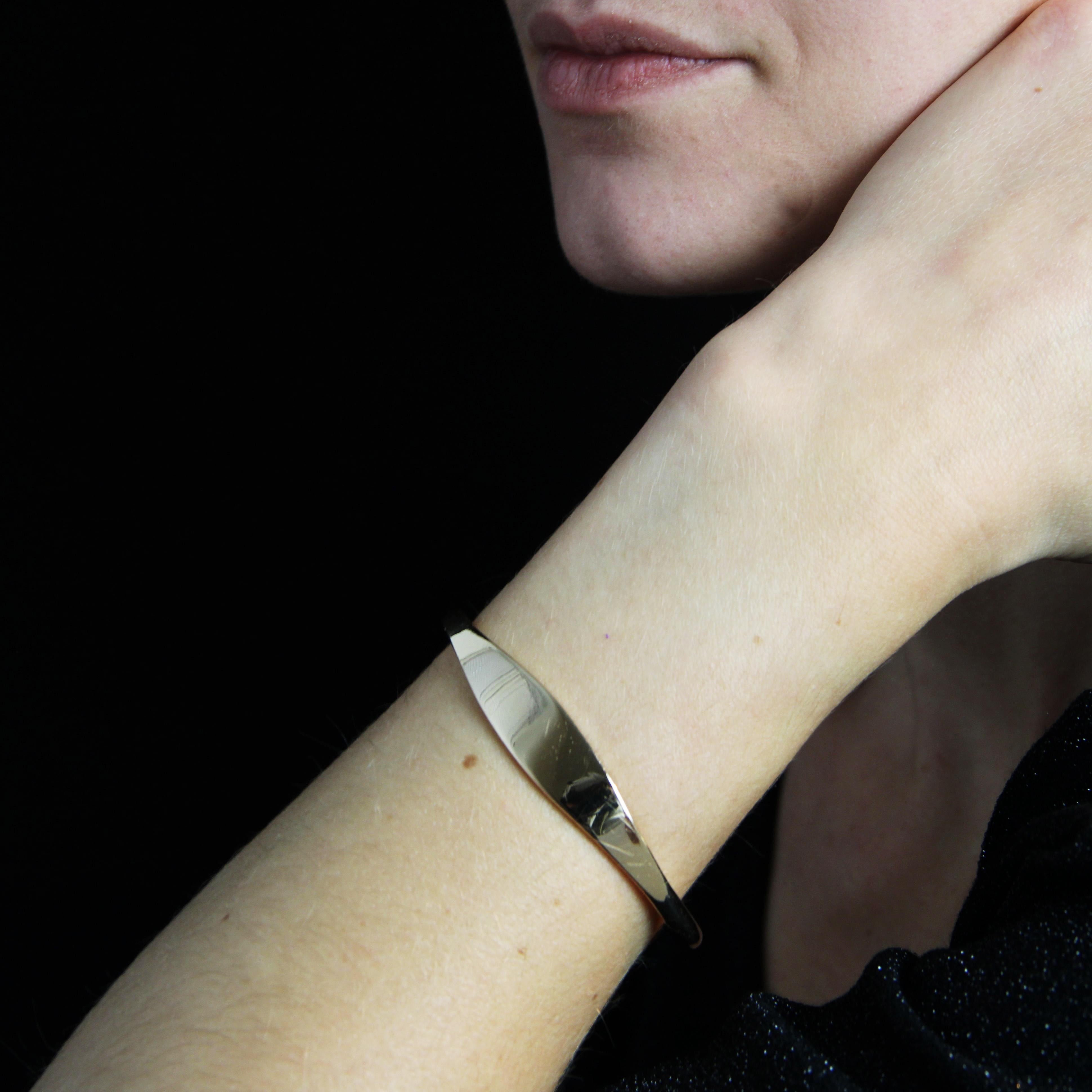 Französischer moderner zweiter Hand-Armreif aus 18 Karat Gelbgold Damen