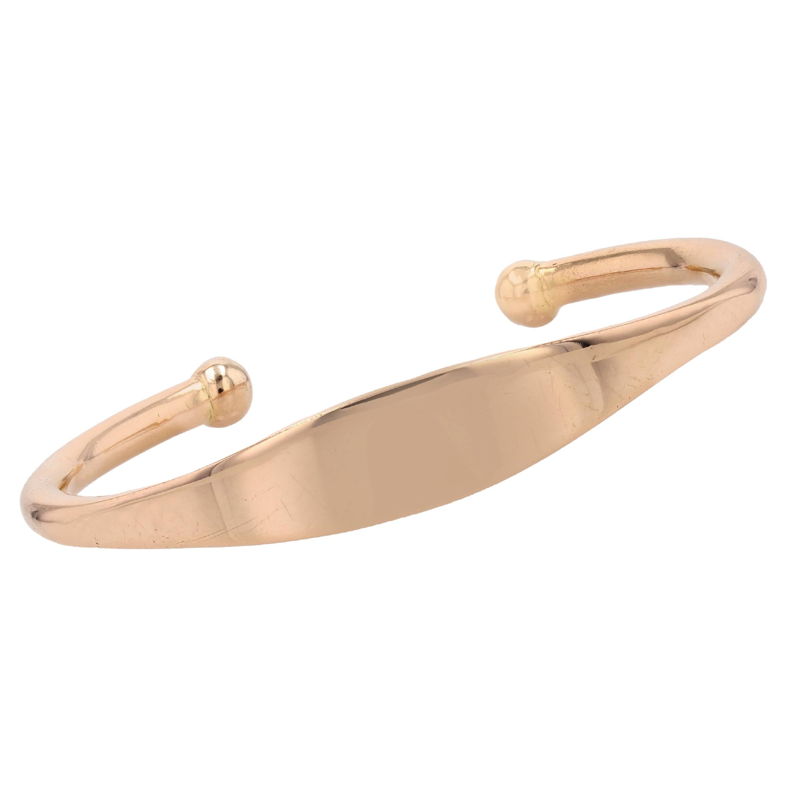 French Modern Second-Hand 18 Karat Yellow Gold Bangle Bracelet