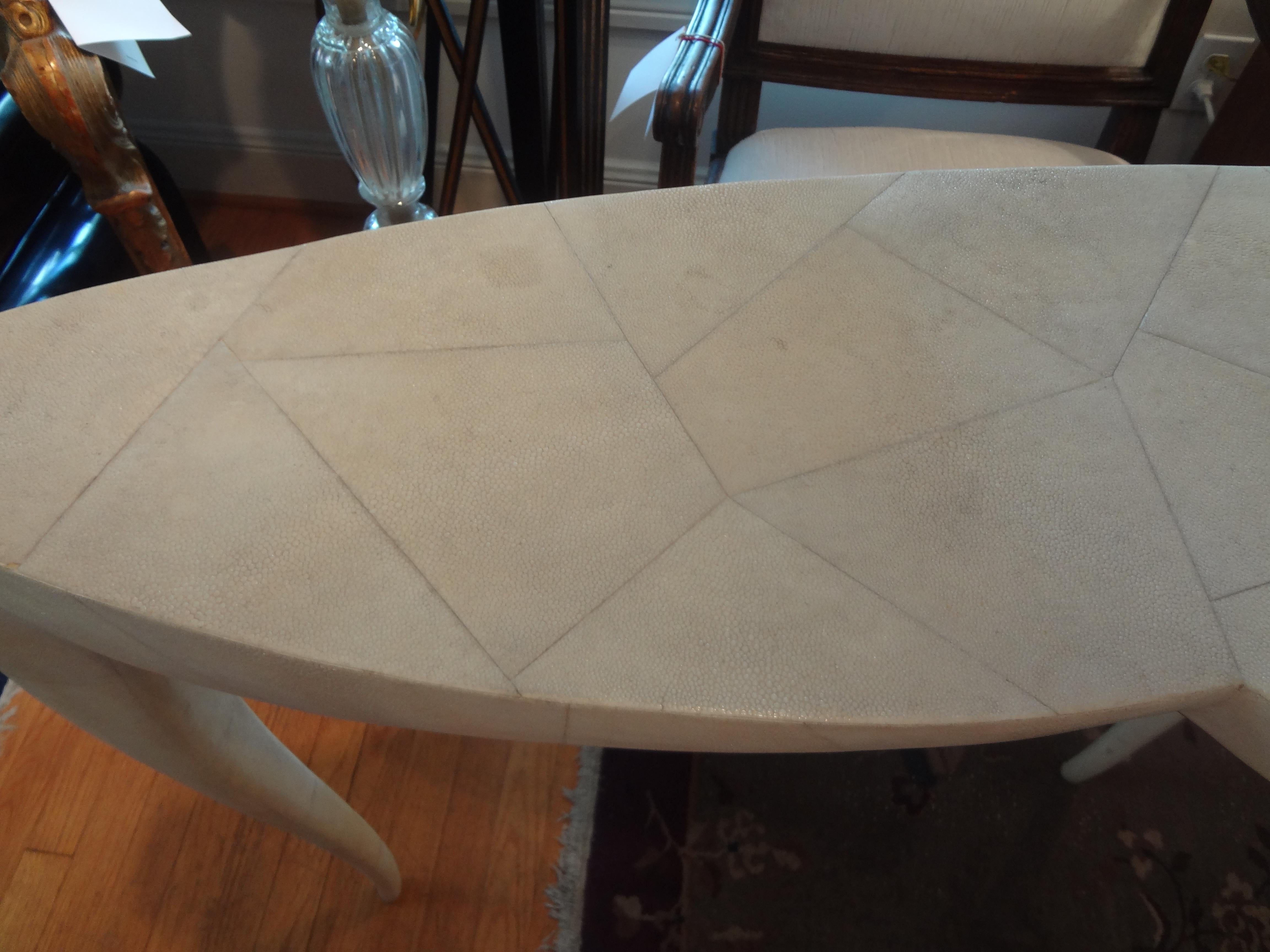 French Modern Shagreen Console Table by R&Y Augousti, Paris In Good Condition In Houston, TX