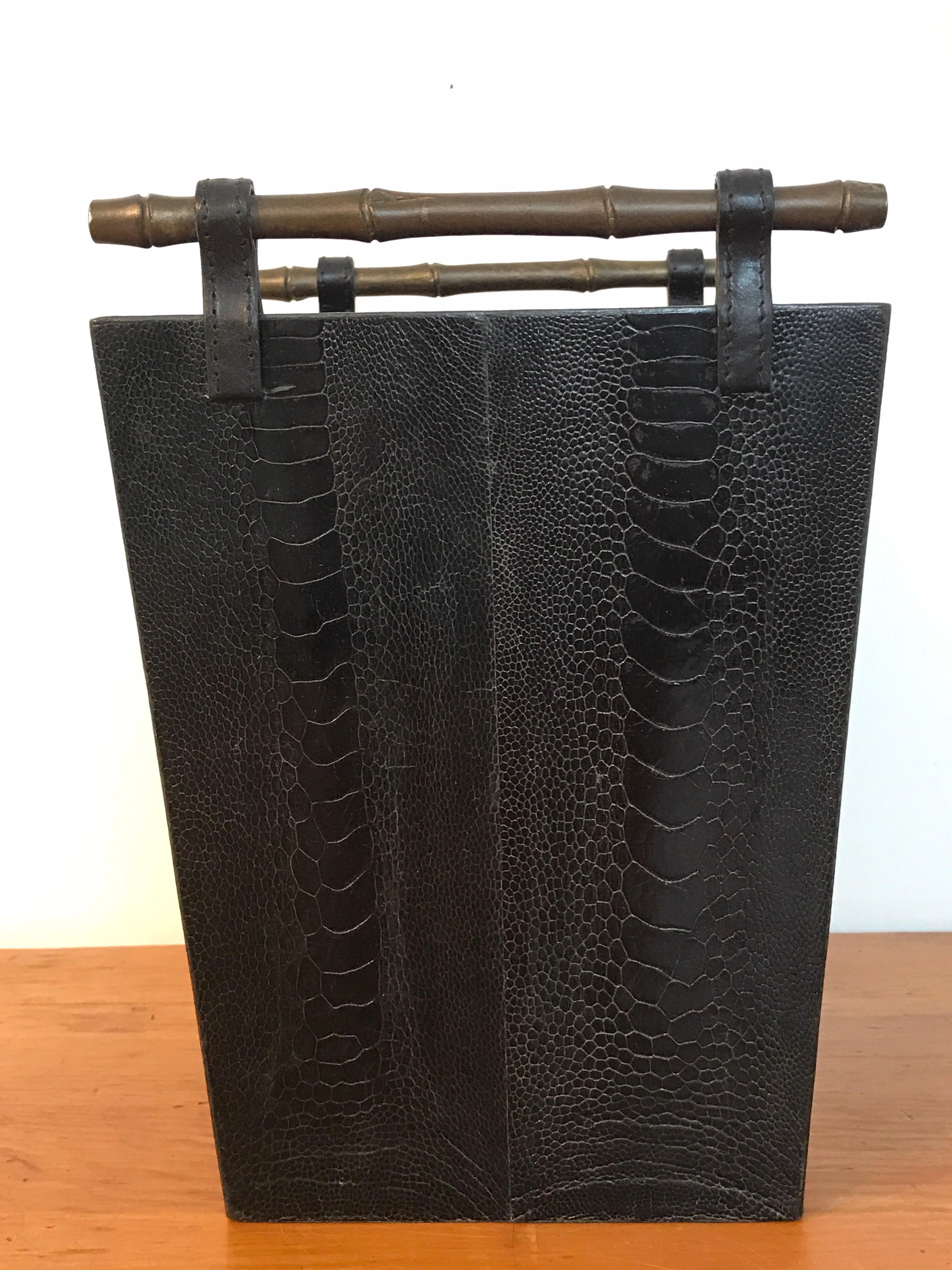 French Modern Snakeskin Wastepaper Basket, by R&Y Augousti 2