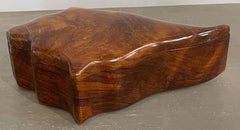 French Modern Specimen Hardwood Carved Conch Shell Motif Box