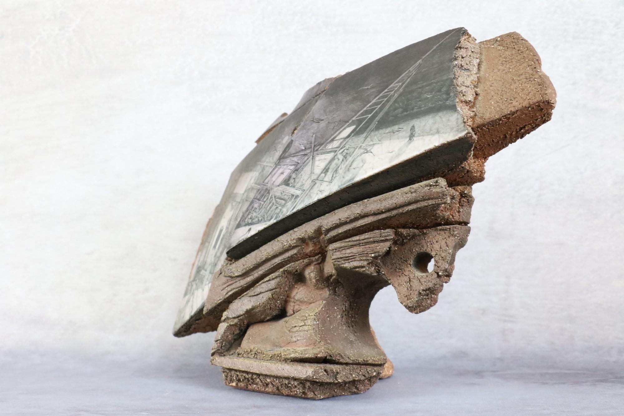 Scultura decorativa erotica astratta in gres francese moderna di Barocco, 1984 in vendita 5