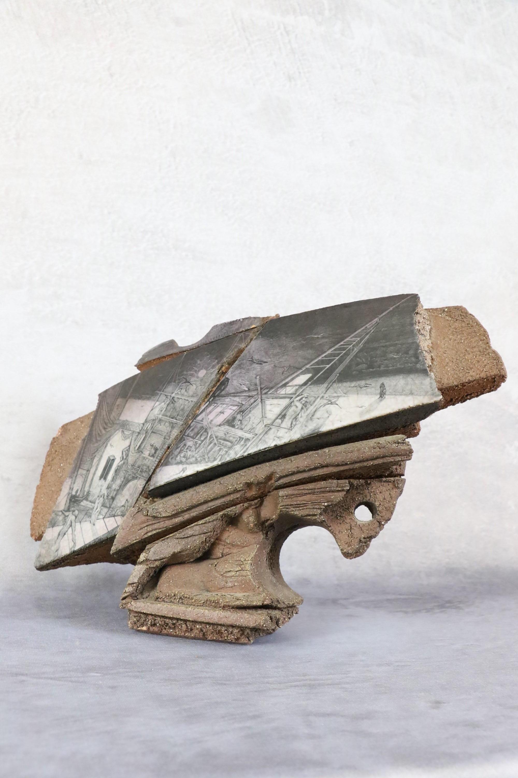 Scultura decorativa erotica astratta in gres francese moderna di Barocco, 1984 in vendita 6