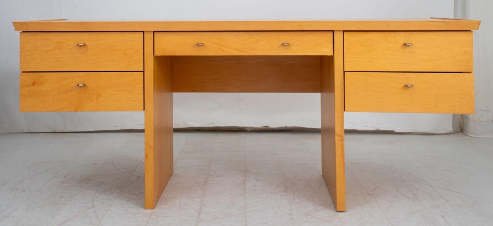 French Modern Style Beech Wood Desk In Good Condition For Sale In New York, NY
