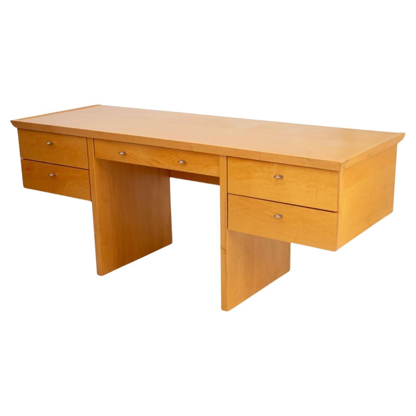 French Modern Style Beech Wood Desk For Sale