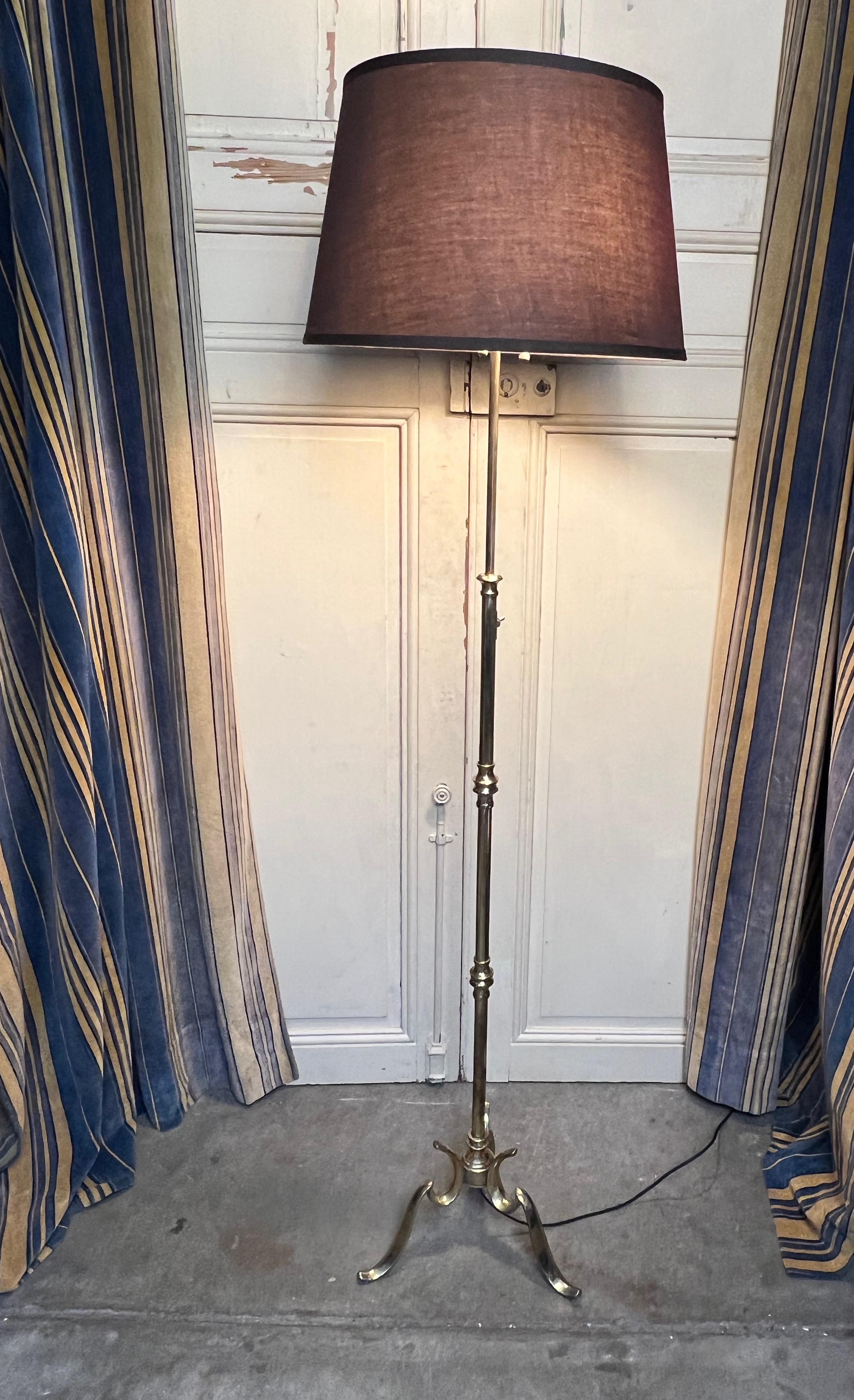 Mid-Century Modern French Modern Style Brass Floor Lamp For Sale