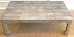 French Modern Style Grey Shagreen Coffee Table