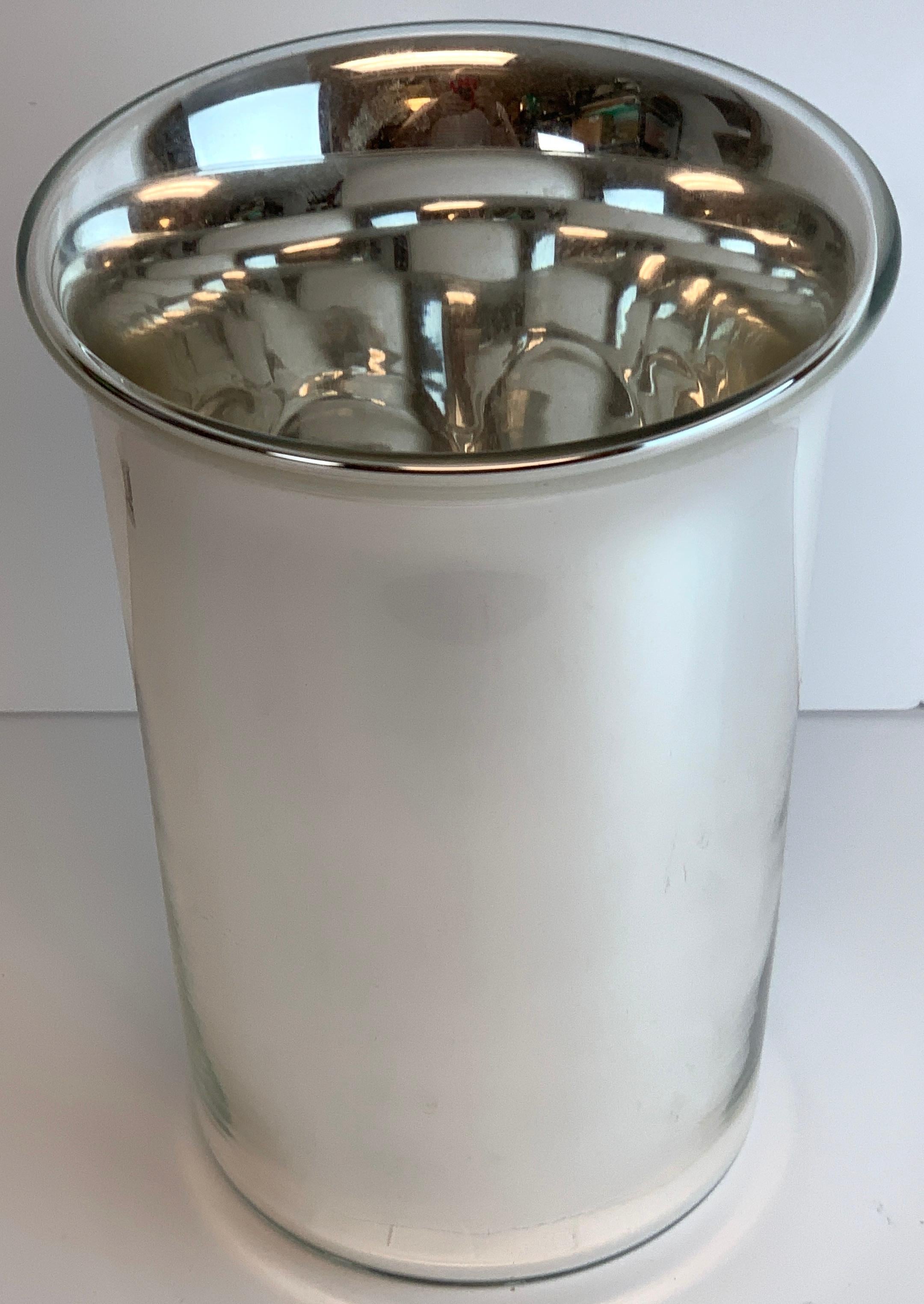 French Modern Style Mercury Glass Champagne/Wine Bucket In Good Condition For Sale In West Palm Beach, FL