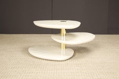 French Modern Three-Tier Rotating Coffee Table, Gabriella Crespi Style, 1970s