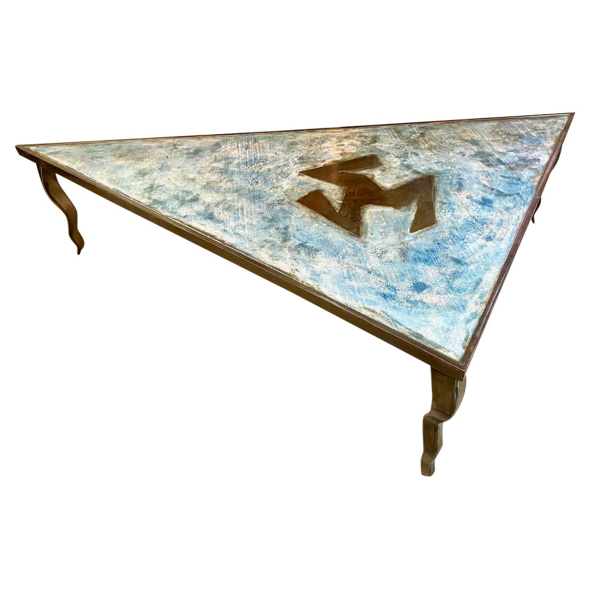 French Modern Triangle Cocktail Table, France, circa 1980s