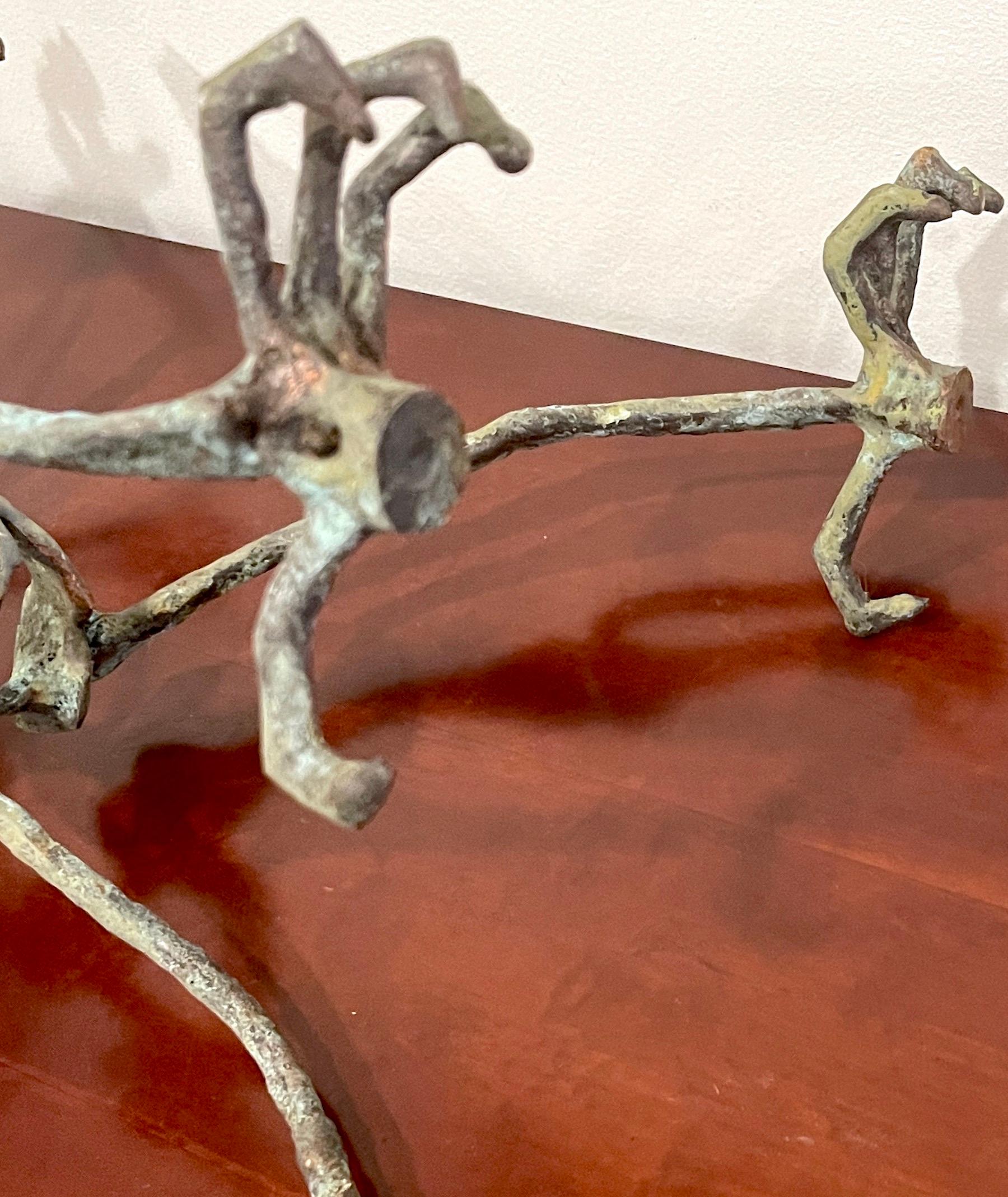Scultura moderna francese in bronzo Verdigris raffigurante un'allegoria della morte / Tristo Mietitore in vendita 12