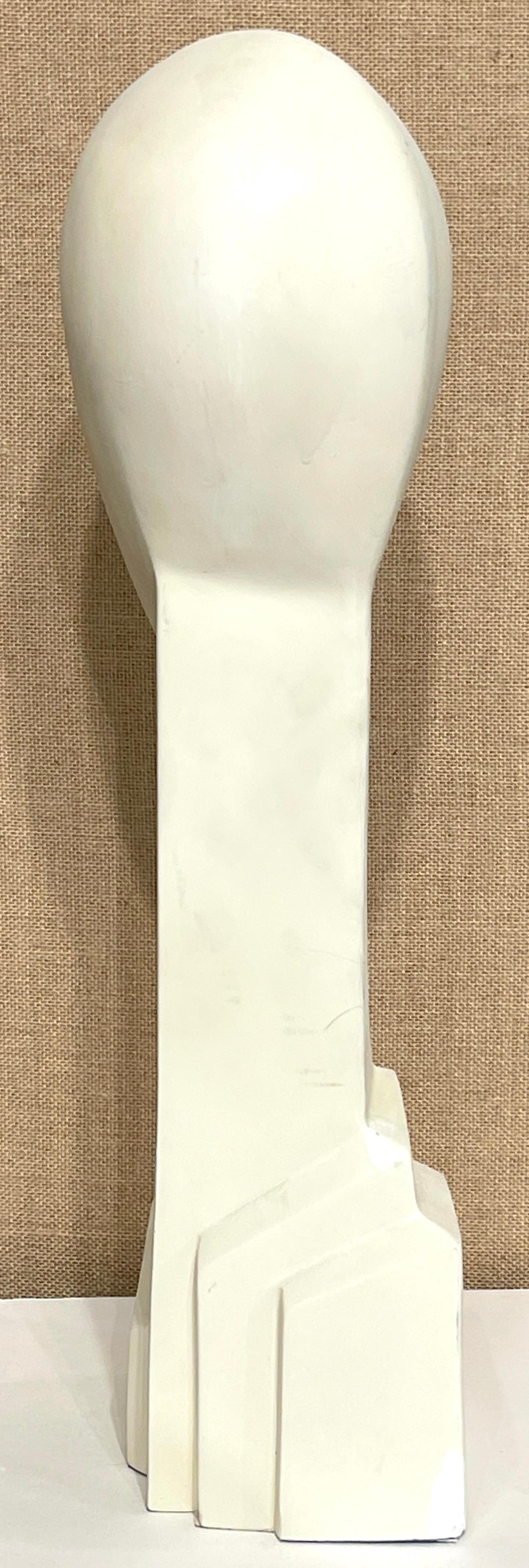 French  Modern White Painted Plaster Sculpture  'Head of a Woman' 4