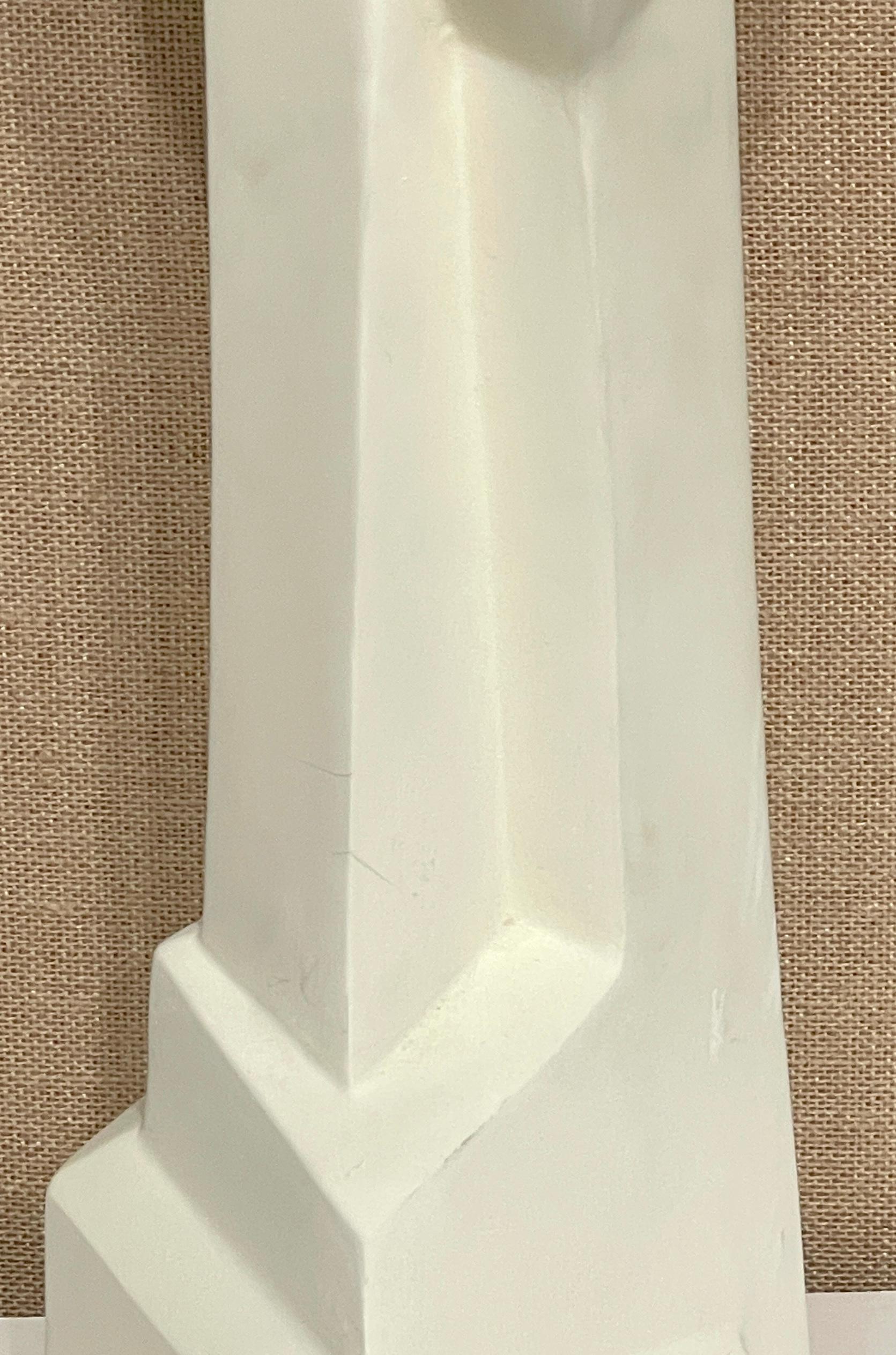 French  Modern White Painted Plaster Sculpture  'Head of a Woman' 1