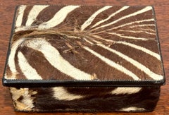 French Modern Zebra Hide & Leather Box