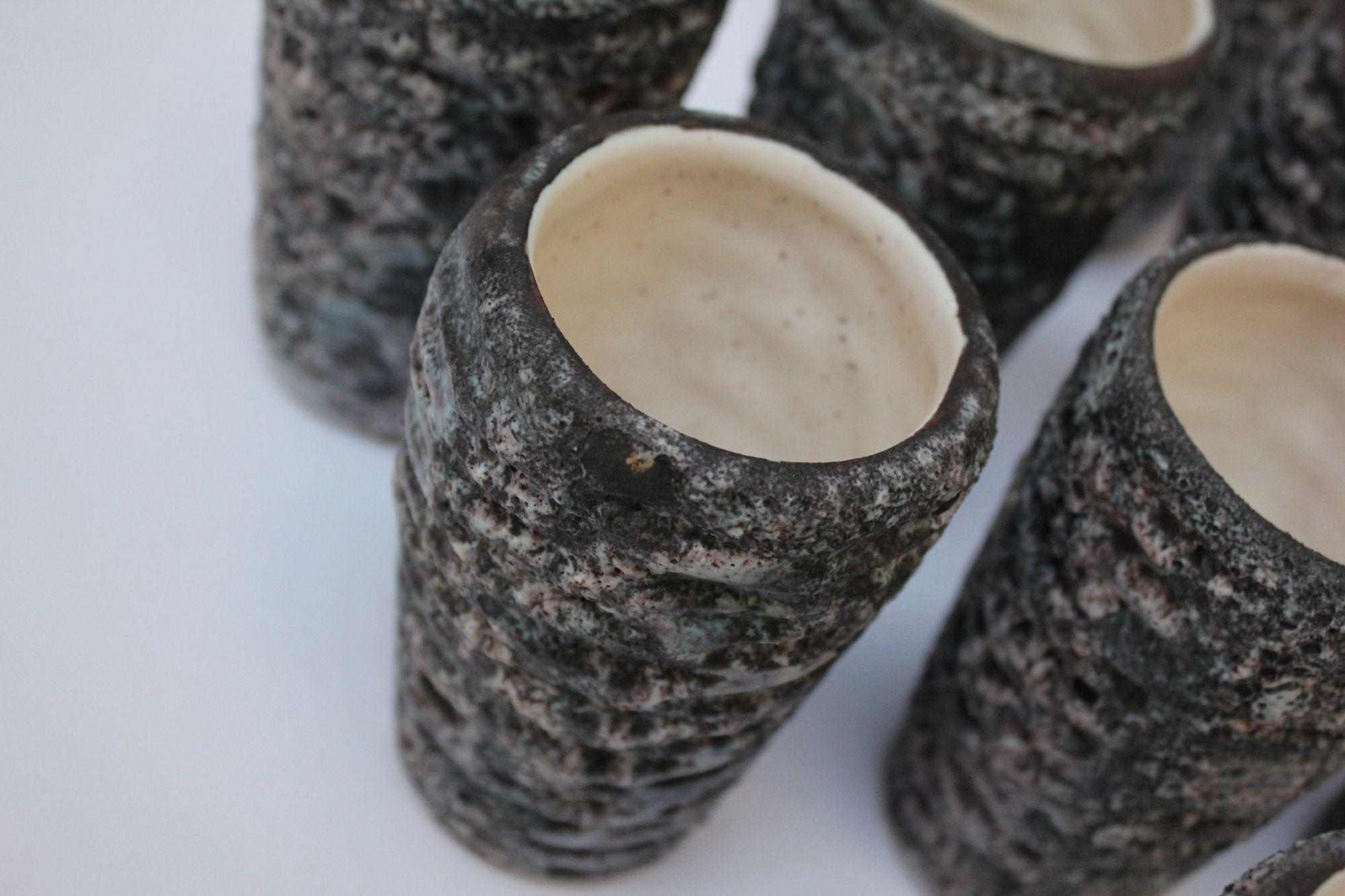 French Moderne Annecy Fat Lava Glaze Ceramic Drink Serving Set For Sale 9