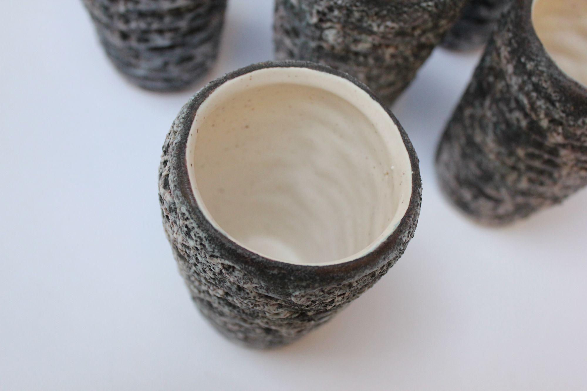 French Moderne Annecy Fat Lava Glaze Ceramic Drink Serving Set For Sale 1