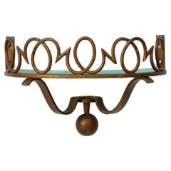 French Moderne Bronze Wall-Mounted Shelf in the Manner of Poillerat, c. 1940