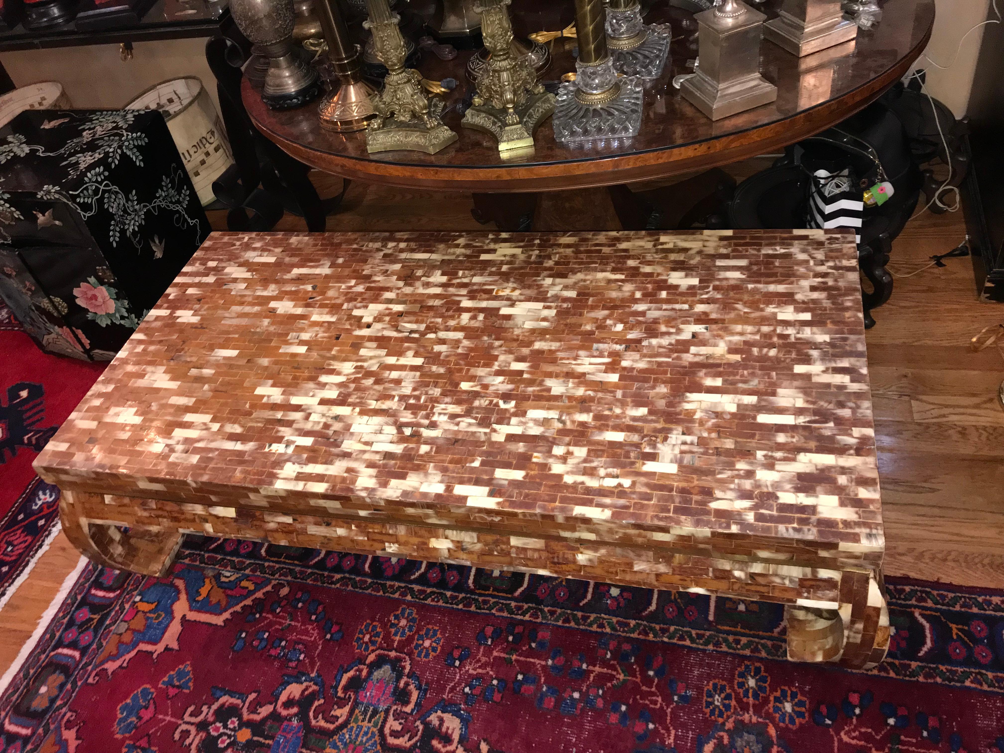 Moderne Style Tesselated Coffee Table In Good Condition For Sale In New York, NY
