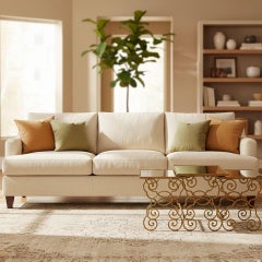 French Moderne Gilded Iron Set of Three Nesting Tables ca. 1950s