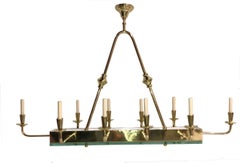 French Moderne Horizontal Chandelier