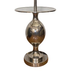 French Moderne Silver Plated Table Floor Lamp