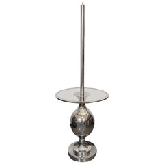 French Moderne Silver Plated Table Floor Lamp