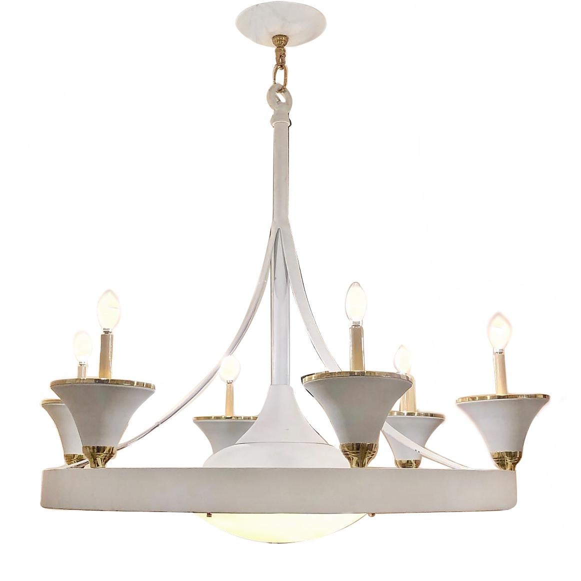 French Moderne Style Chandelier In Good Condition For Sale In New York, NY