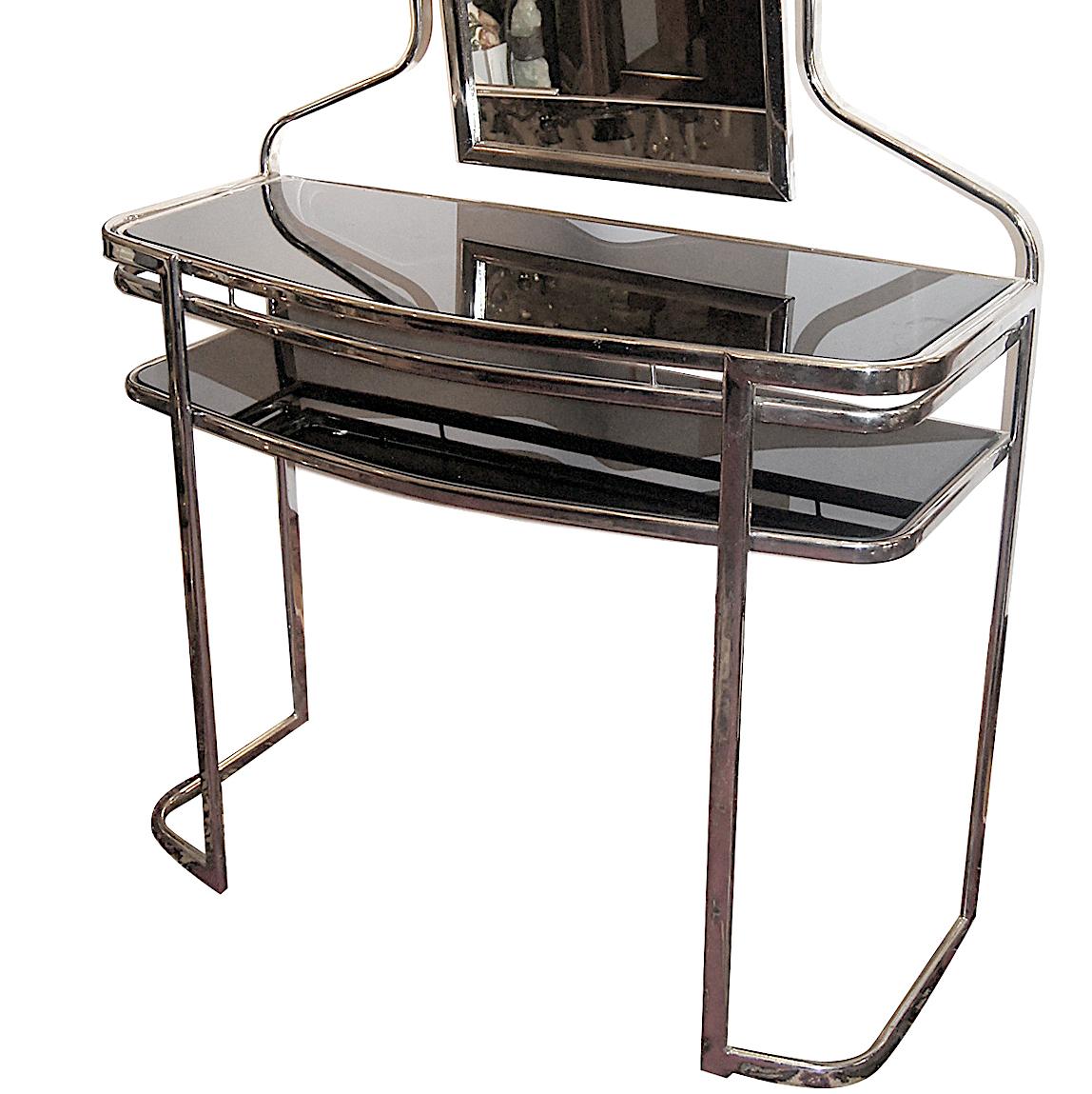 French Moderne Style Vanity In Good Condition For Sale In New York, NY