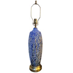 French Moderne Textured Porcelain Table Lamp