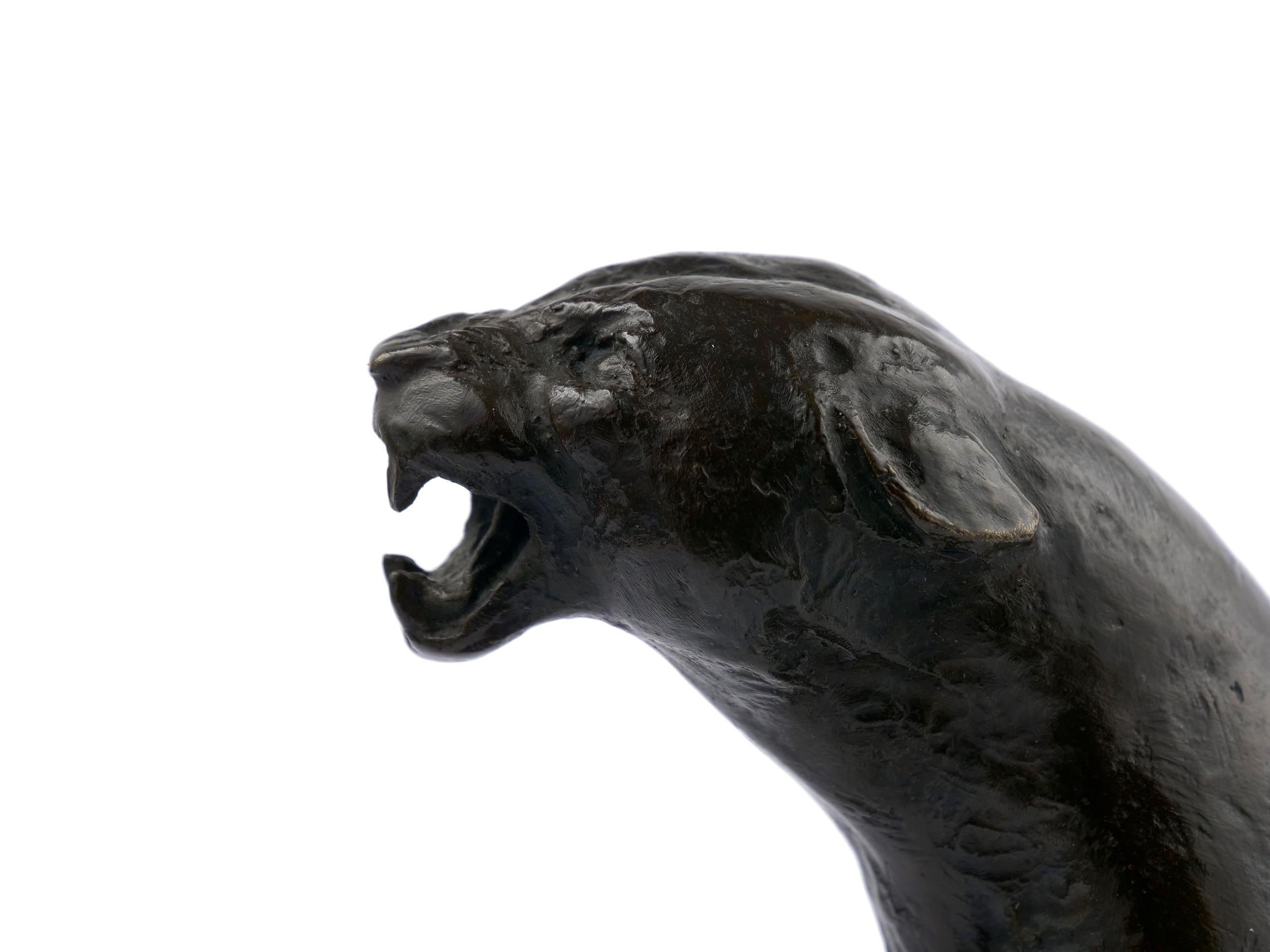 French Modernism Bronze Sculpture “Roaring Jaguar” after Adolphe Geoffroy 9