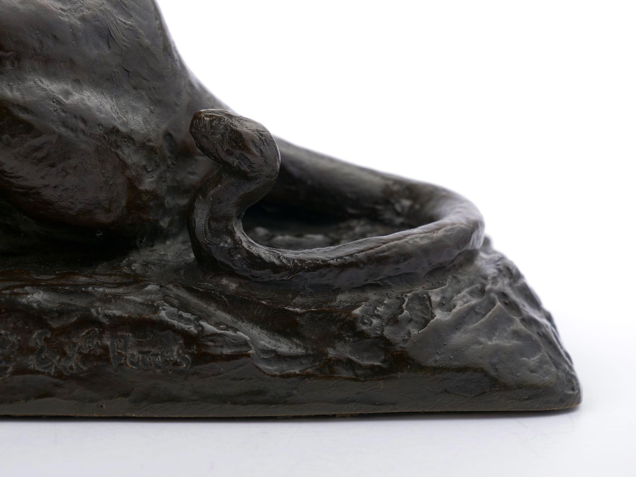 French Modernism Bronze Sculpture “Roaring Jaguar” after Adolphe Geoffroy 11