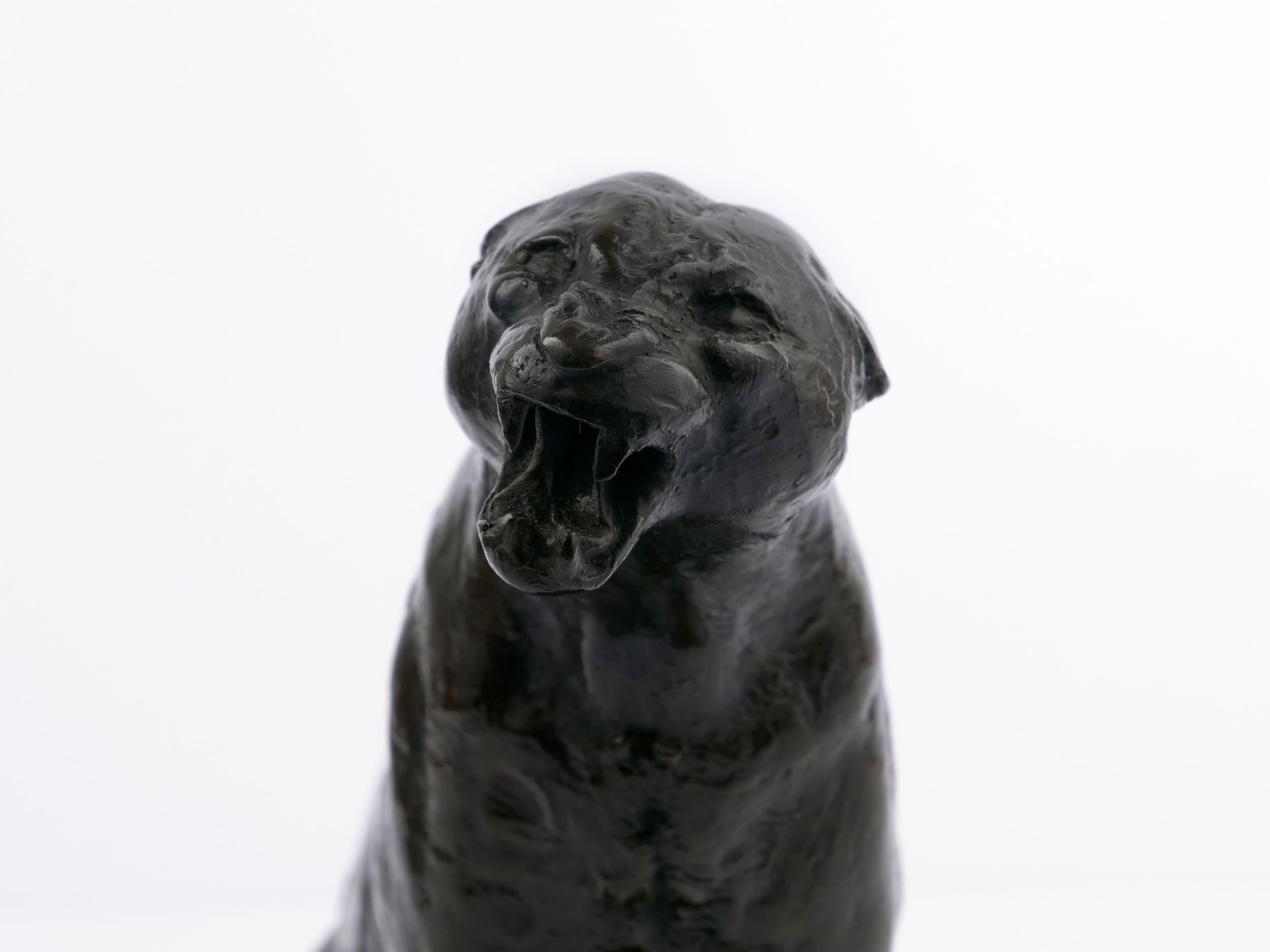 French Modernism Bronze Sculpture “Roaring Jaguar” after Adolphe Geoffroy 12