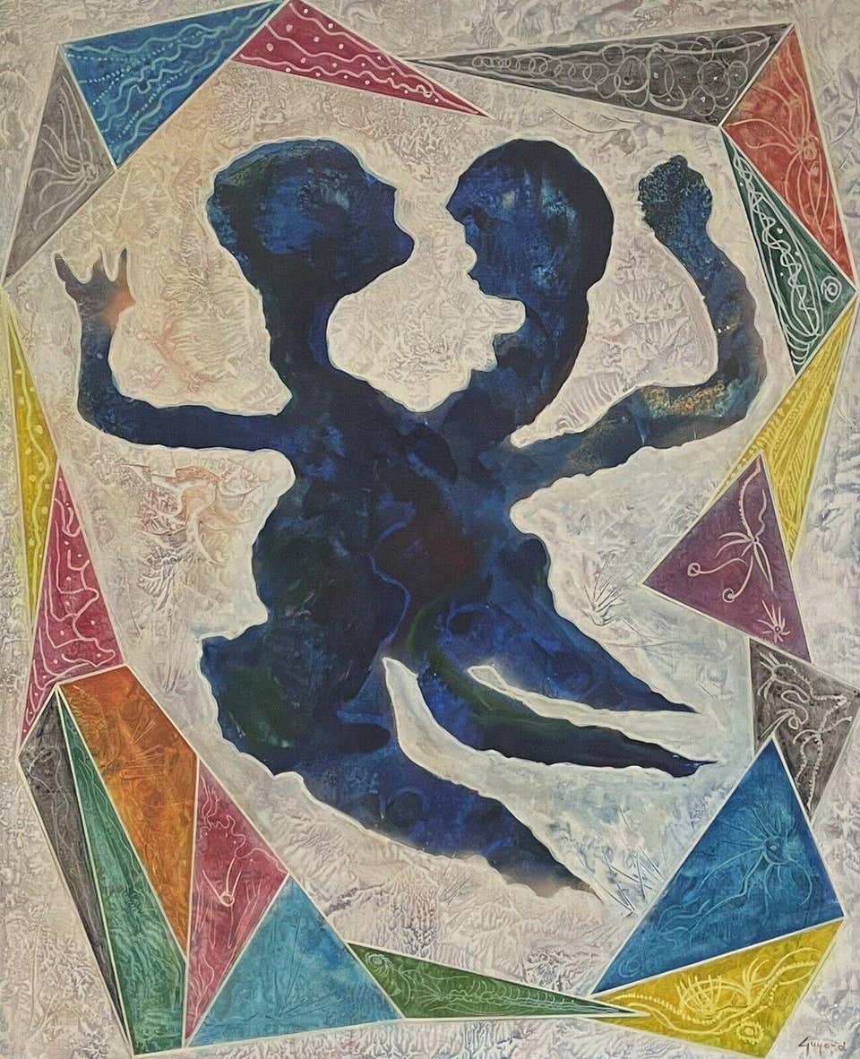 Russian School - HUGE RUSSIAN SURREALIST ABSTRACT FIGURATIVE OIL ...