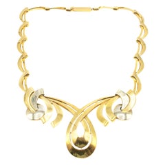 French Modernist 18 Karat Gold Necklace