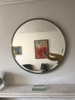 French Modernist 1940s Nickel Mirror