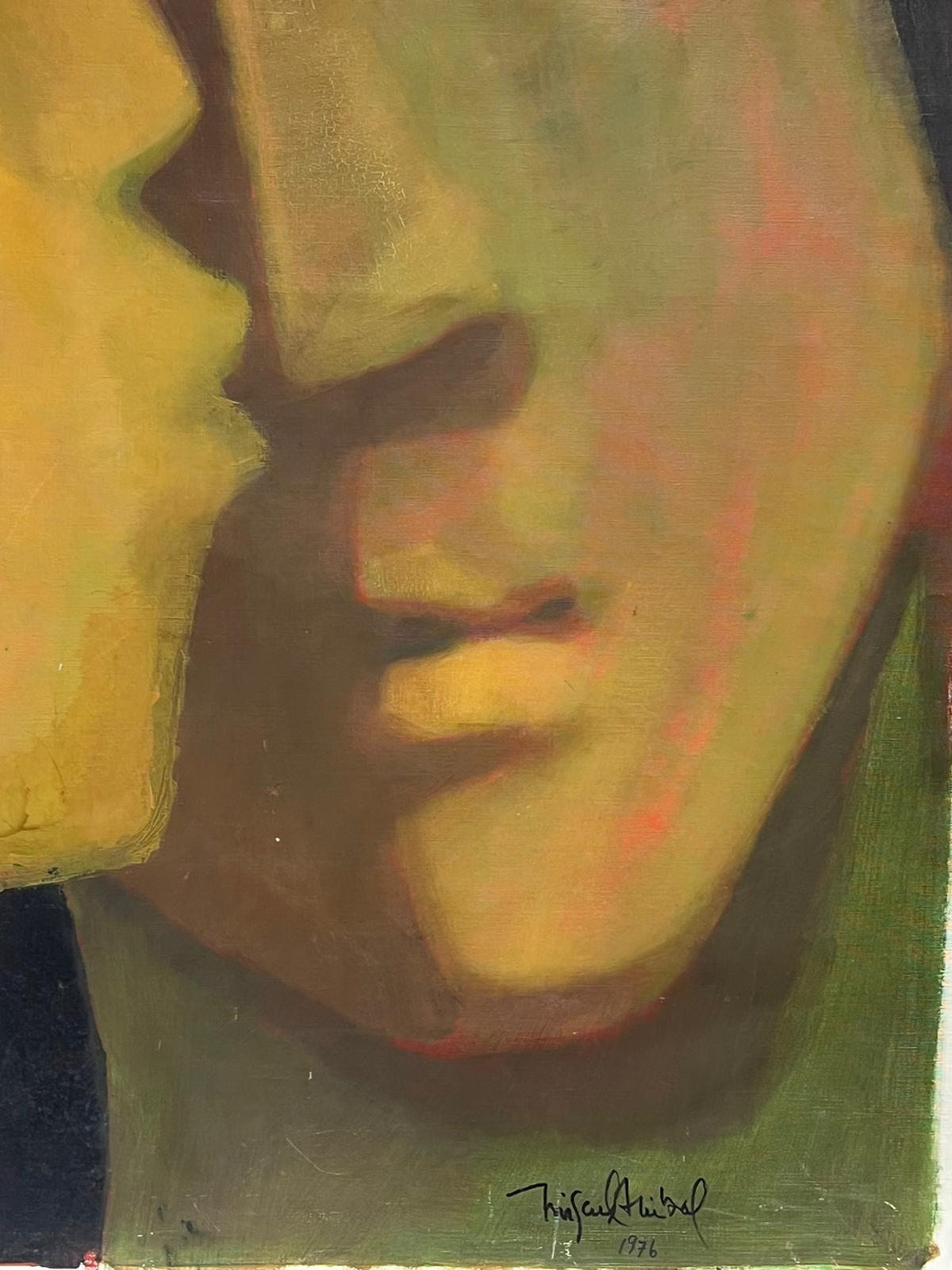 Énorme peinture à l'huile moderniste française représentant deux couples qui se baignent, signée en vente 2