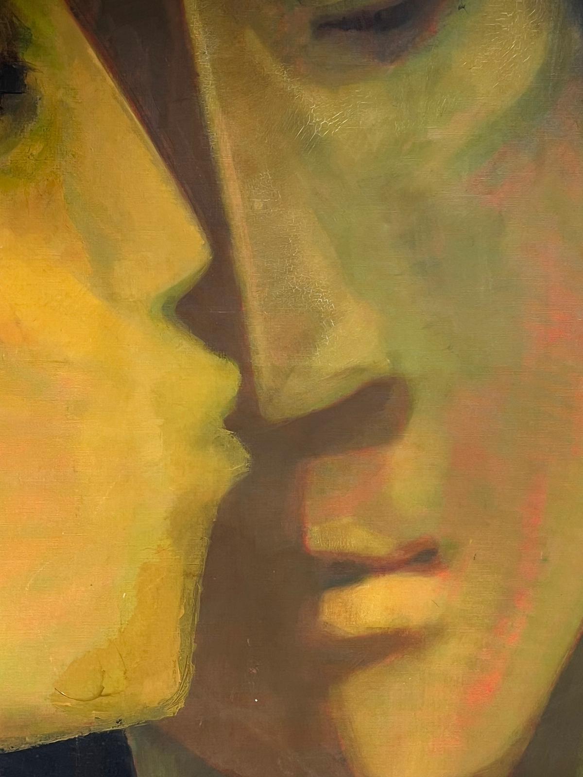 Énorme peinture à l'huile moderniste française représentant deux couples qui se baignent, signée en vente 3