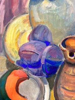 Interior Scene 1970's French Modernist Painting Provence Collection