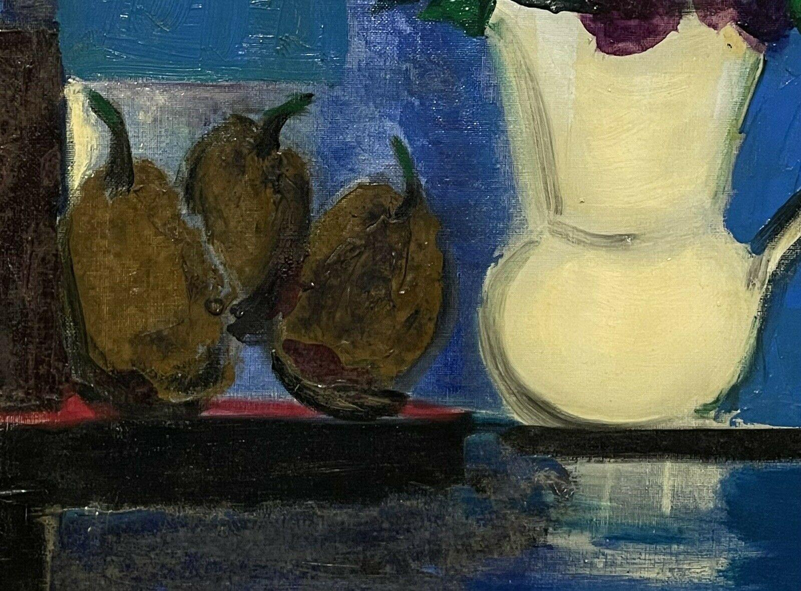 Grand vase moderniste français du 20ème siècle, natures mortes et fleurs dans un vase de Cannes - Moderne Painting par French Modernist