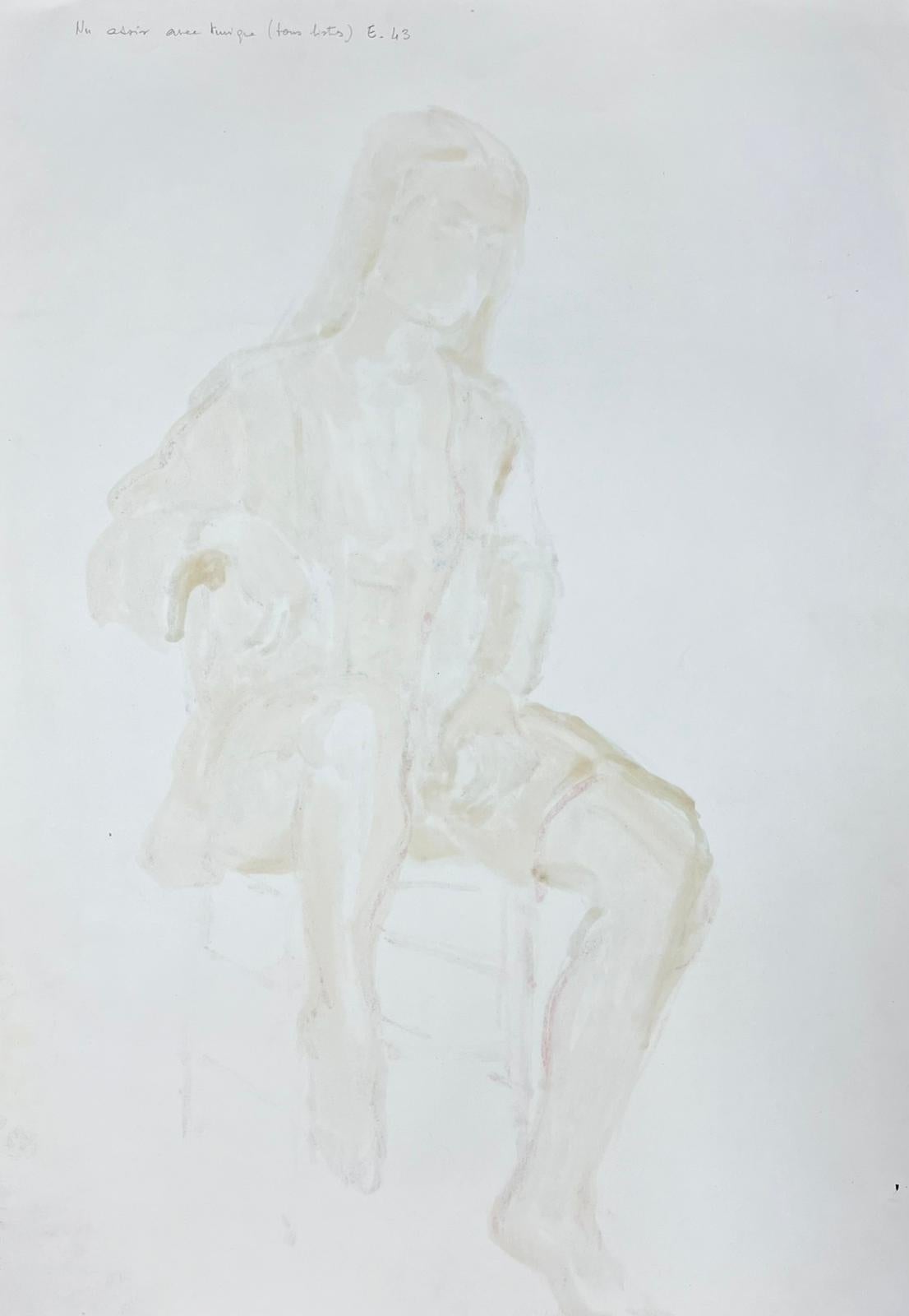 Modèle de femme modelé sur chaise moderniste français des années 1970 Collection Provence - Impressionnisme Painting par French Modernist