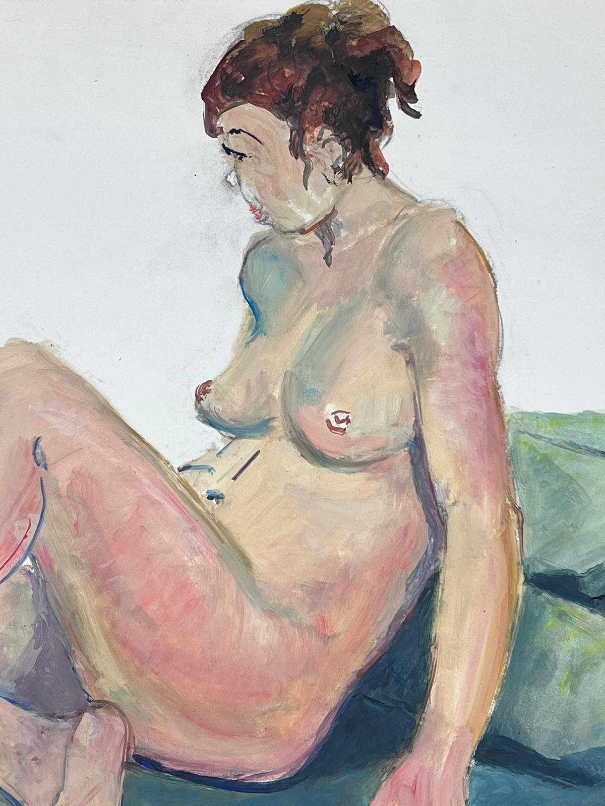 Liegesessel, Akt, Modell, französisches modernistisches Gemälde der Provence, 1970er Jahre (Impressionismus), Painting, von French Modernist